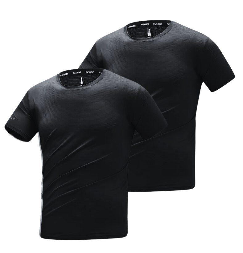T-SHIRT AUS BAMBUSFASER | BAMBUSSHIRT 2ER-PACK SCHWARZ