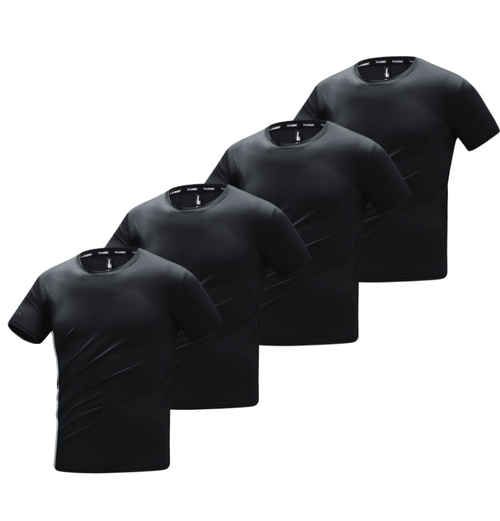 T-SHIRT AUS BAMBUSFASER | BAMBUSSHIRT 4ER-PACK SCHWARZ