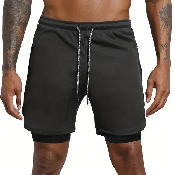 KOMPRESSIONSSHORTS AUS DRYFIT-MATERIAL | GYM SHORT 2ER-PACK