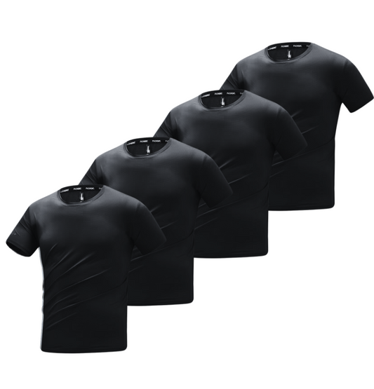 T-SHIRT AUS BAMBUSFASER | BAMBUSSHIRT 4ER-PACK SCHWARZ