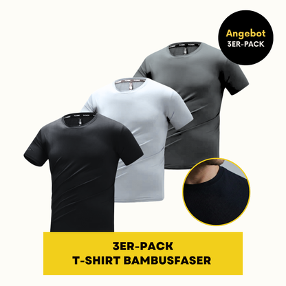 T-SHIRT AUS BAMBUSFASER | BAMBUSSHIRT 3ER-PACK MIX