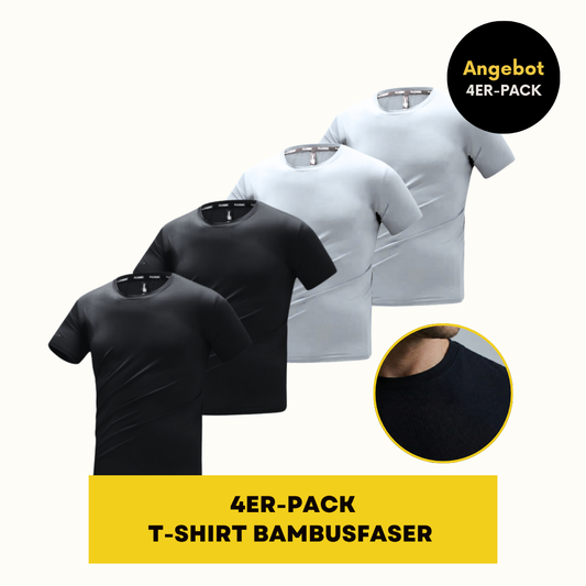 T-SHIRT AUS BAMBUSFASER | BAMBUSSHIRT 4ER-PACK MIX