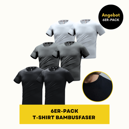 T-SHIRT AUS BAMBUSFASER | BAMBUSSHIRT 6ER-PACK MIX