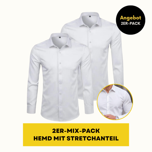 HEMD MIT STRETCHANTEIL | ELASTECH 2ER-PACK WEIß