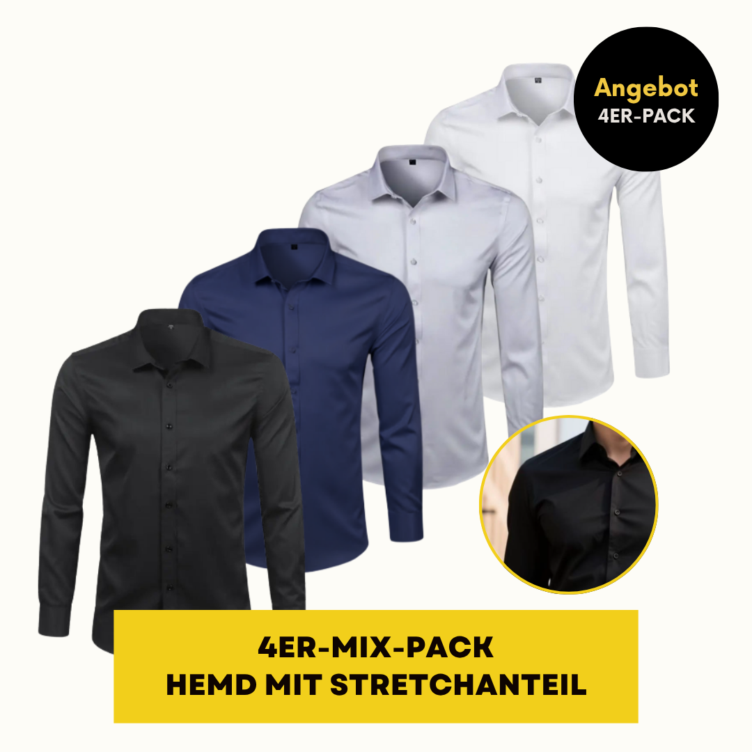 HEMD MIT STRETCHANTEIL | ELASTECH 4ER-PACK MIX