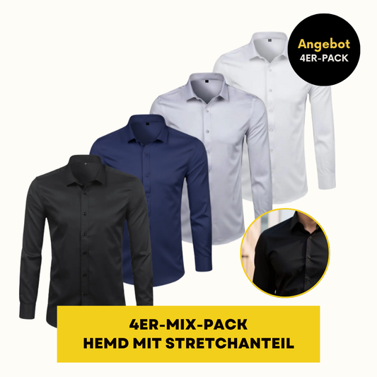 HEMD MIT STRETCHANTEIL | ELASTECH 4ER-PACK MIX