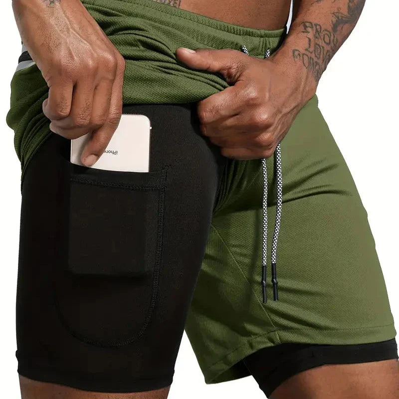 KOMPRESSIONSSHORTS AUS DRYFIT-MATERIAL | GYM SHORT 2ER-PACK