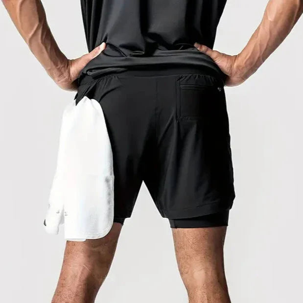 KOMPRESSIONSSHORTS AUS DRYFIT-MATERIAL | GYM SHORT 2ER-PACK